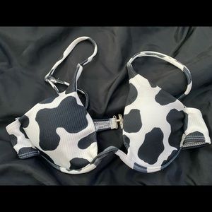 Cow print swimsuit top